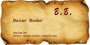 Beier Bodor névjegykártya